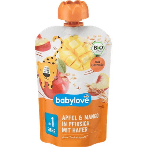 Quetschie Apfel & Mango in Pfirsich mit Hafer ab 1 Jahr, 100 g Quetschie by BabyLove – Available at VivaVoss
