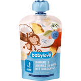 Quetschie Banane & Ananas in Apfel mit Kokosmilch ab 1 Jahr recyclebar, 100 g Quetschie by BabyLove – Available at VivaVoss