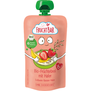 Quetschie Früchtebrei Hafer, Erdbeer & Banane ab dem 6.Monat, 120 g Puree by FruchtBar – Available at VivaVoss