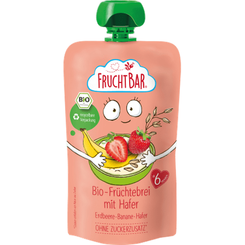 Quetschie Früchtebrei Hafer, Erdbeer & Banane ab dem 6.Monat, 120 g Puree by FruchtBar – Available at VivaVoss