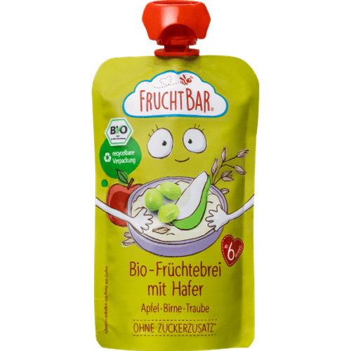Quetschie Früchtebrei mit Hafer, Apfel, Birne, Traube ab 6 Monaten, 120 g Puree by FruchtBar – Available at VivaVoss