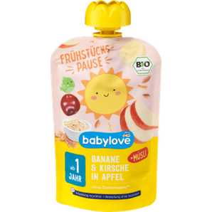Quetschie Frühstückspause Apfel - Banane - Kirsch - Müsli recyclebar ab 1 Jahr, 100 g Quetschie by BabyLove – Available at VivaVoss