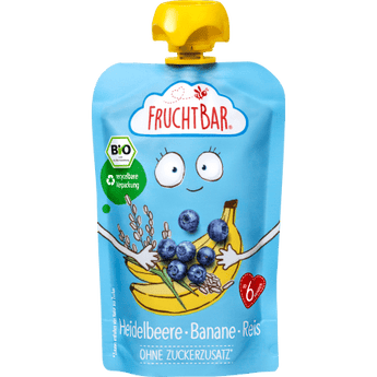 Quetschie Heidelbeere, Banane & Reis ab 6 Monaten, 100 g Quetschie by FruchtBar – Available at VivaVoss