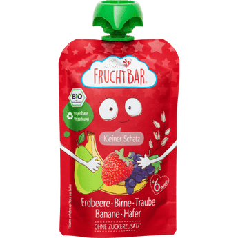 Quetschie "Kleiner Schatz" Erdbeer, Birne, Traube, Hafer, ab dem 6.Monat, 100 g Quetschie by FruchtBar – Available at VivaVoss