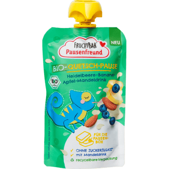 Quetschie Pausenfreund Blaubeere, Banane, Mandeldrink, ab 3 Jahren, 120 g Quetschie by FruchtBar – Available at VivaVoss