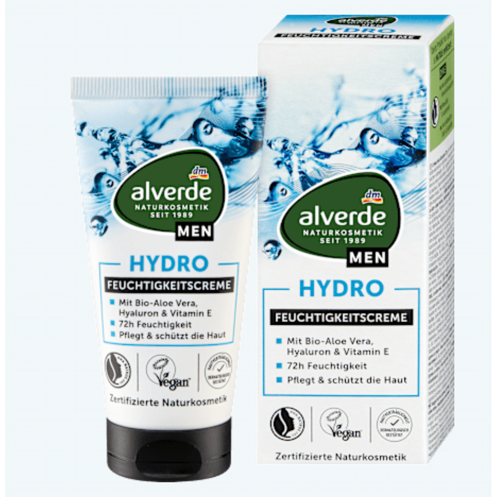 alverde MEN Gesichtsgel Hydro Nature 24h Hyaluron, 50 ml by alverde MEN –  VivaVoss