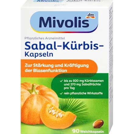 Mivolis Sabal-Kürbis-Kapseln, 90 St – Prostata & Blase image_position | VivaVoss
