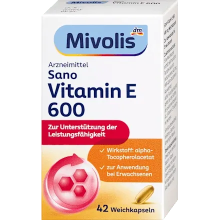 Mivolis Sano Vitamin E 600, Weichkapseln, 42 St – Vitamin E image_position | VivaVoss