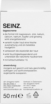 Gesichtscreme energy effect LSF 15 SEINZ.