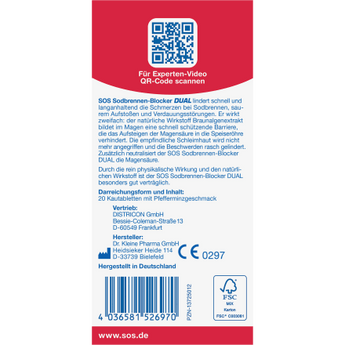 Sodbrennen Blocker DUAL Kautabletten, 20 St - VivaVoss