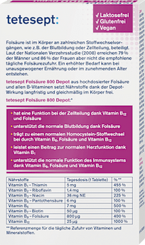 Folsäure 800 Depot Mini Tabletten 60 St tetesept