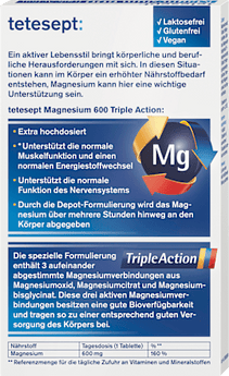 Magnesium 600 Triple Action Tabletten 30 St tetesept