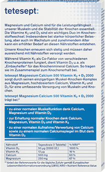 Magnesium Calcium Vitamin K + D Tabletten 40 St tetesept