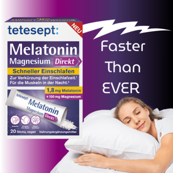 Tetesept Melatonin Magnesium Direkt Sticks – German sleep & relaxation supplement | VivaVoss
