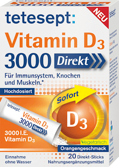 Vitamin D 3000 I.E. Direkt-Sticks 20 St tetesept