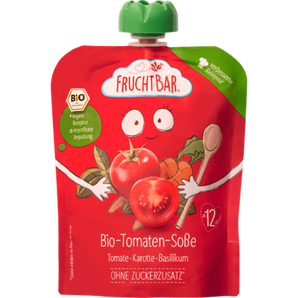 Tomatensoße Karotte Basilikum, ab 1 Jahr, 190 g Baby Snack by FruchtBar – Available at VivaVoss