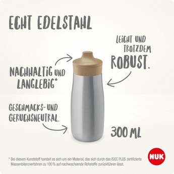 Trinkflasche Edelstahl Mini - Me beige, 300ml, 1 St - VivaVoss