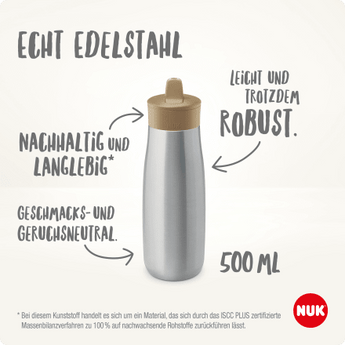 Trinkhalmflasche Edelstahl Mini - Me flieder, 500ml, 1 St - VivaVoss
