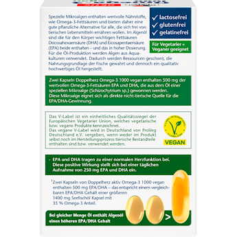 Vegan Omega - 3 1000 Kapseln 60 Wohlbefinden & Stärkung by Doppelherz – Available at VivaVoss