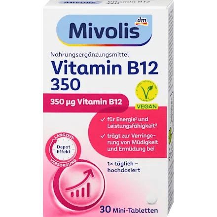Mivolis Vitamin B12 350 Depot, 30 Mini-Tabletten, 6 g – Wohlbefinden & Stärkung image_position | VivaVoss