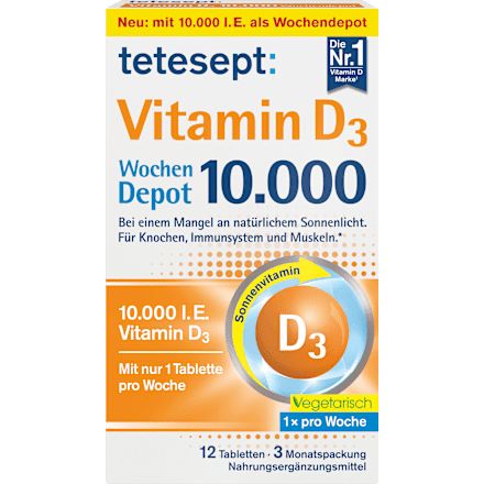 Vitamin D3 10.000 I.E. Wochendepot Tabletten 12 St tetesept