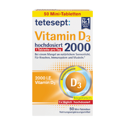 Vitamin D3 2000 IU tablets 50 pieces, 15.3 g Vitamine by tetesept – Available at VivaVoss
