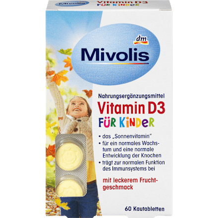 Vitamin D3 für Kinder, Kautabletten 60 St. Mivolis