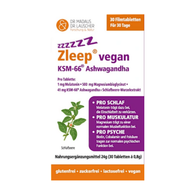 Zleep vegan KSM - 66 Ashwagandha Tabletten 30 St, 24 g Schlafen & Nerven by Madaus & Lauscher – Available at VivaVoss