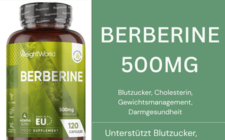 Berberin Kapseln 500mg WeightWorld - unterstützt Blutzucker, Cholesterin, Gewichtsmanagement und Darmgesundheit | VivaVoss