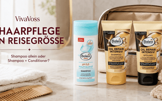Balea med pH-neutrales Reise-Shampoo neben Oil Repair Shampoo und Conditioner in 50 ml
