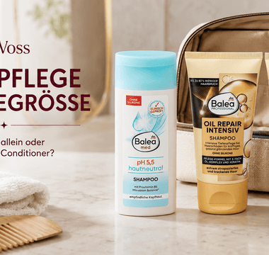 Balea med pH-neutrales Reise-Shampoo neben Oil Repair Shampoo und Conditioner in 50 ml