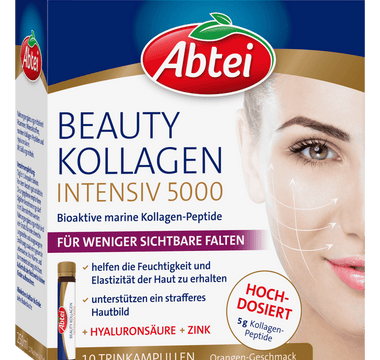 Abtei Beauty Marine Kollagen Intensiv 5000 Trinkampullen – halal-geeignetes Fischkollagen aus Deutschland für straffe, gesunde Haut