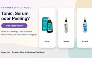 Kopfhautpflege im Vergleich mit Weleda Rosmarin Haar-Tonikum, Balea Professional Sensitive Serum und 4 Prozent AHA Kopfhautpeeling