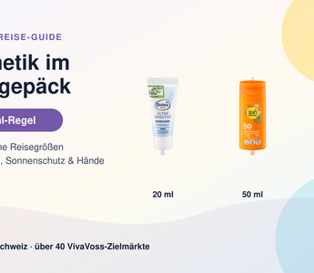 Kosmetik im Handgepäck mit Balea med Waschgel, SUNDANCE LSF 50 und Neutrogena Handcreme in Reisegröße
