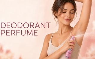 Balea Pink Blossom Parfum Deodorant – woman spraying deodorant under her arm