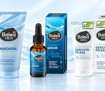 Balea MEN Gesichtspflege-Routine mit Sensitive Waschgel, Hydro Serum und Ultra Sensitive Gesichtscreme
