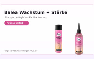 Balea Professional Wachstum + Stärke Shampoo und Serum als zweistufige Haarpflegeroutine