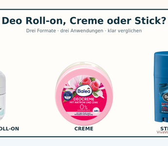 sebamed Deo Roll-on, Balea Deocreme und Balea MEN Deostick im Formatvergleich