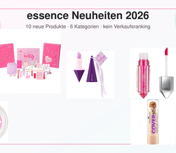 essence Neuheiten 2026 mit Adventskalender, Lippenprodukten, Primer, Coverstick und Gel-Eyeliner