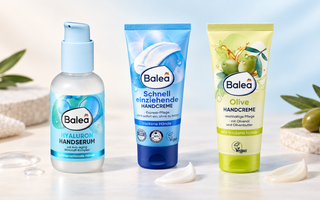Balea Hyaluron Handserum, schnell einziehende Handcreme und Olive Handcreme im Vergleich