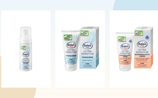 Balea med Ultra Sensitive Reinigungsschaum, Tagescreme und Barriereschutz-Creme für die Herbst-Hautpflege