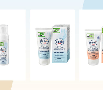 Balea med Ultra Sensitive Reinigungsschaum, Tagescreme und Barriereschutz-Creme für die Herbst-Hautpflege