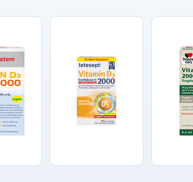 Doppelherz system D3 + K2 VEGAN, tetesept D3 2000, Doppelherz pure D3 2000