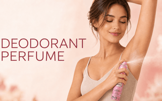Balea Pink Blossom Parfum Deodorant – woman spraying deodorant under her arm