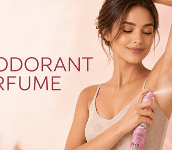 Balea Pink Blossom Parfum Deodorant – woman spraying deodorant under her arm