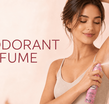 Balea Pink Blossom Parfum Deodorant – woman spraying deodorant under her arm