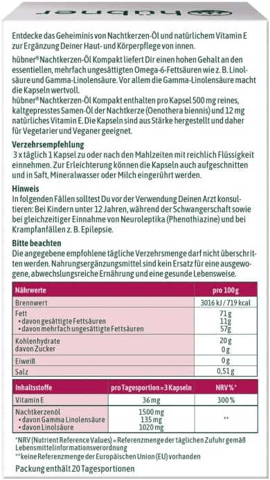 Nachtkerzen-Öl Kompakt Kapseln 500g