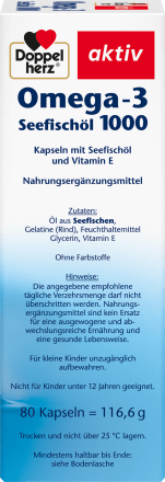 Omega-3 Seefischöl 1000 Kapseln 80 St., 107,8 g