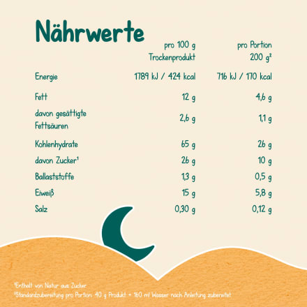 Abendbrei Milch Sanfter Start Gute Nacht ab dem 5. Monat, 400 g