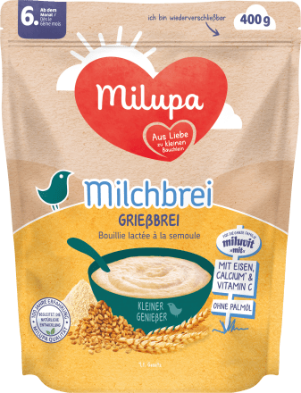 Milchbrei Grieß Miluvit ab dem 6. Monat, 400 g